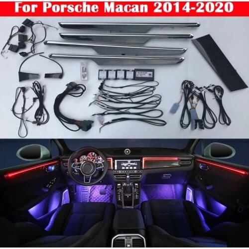 For Porsche Macan 2014-2020 64-color LED Lamps Car illuminated Door Panel Ambient Light Set Decorative Atmosphere Lighting