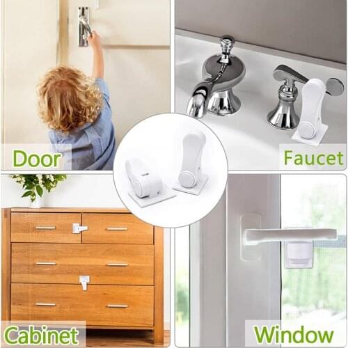 Baby Safety Lock Door Lever Lock Safety Child Toddler Proof Doors Adhesive Lever Handle Compatible