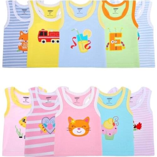 0-3Years Baby Girl Sleeveless T-Shirts Newborn Tops Summer 100% Cotton Children Vest Clothes Boys Outfits I-Shaped Tee Shirt