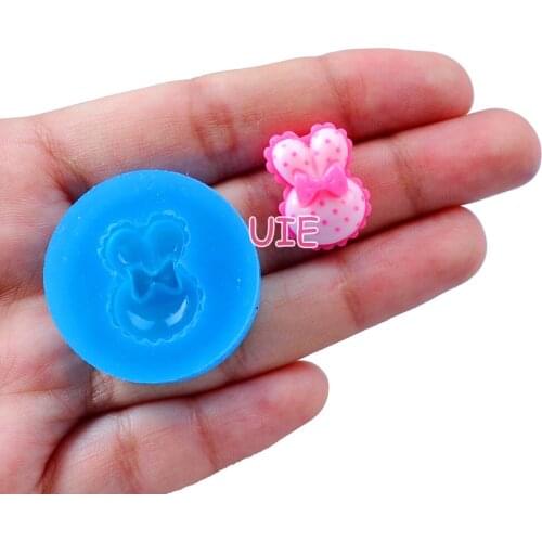 FYL134U 17.5mm x 14.0mm Rabbit Silicone Mold Fondant Cake Decoration Candy Resin Clay Earrings Necklace Craft Soap Candle
