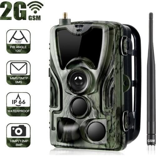 HC801M 2G MMS SMS SMTP Trail Wildlife Camera 20MP 1080P Night Vision Cellular Mobile Hunting Cameras Wireless Photo Trap