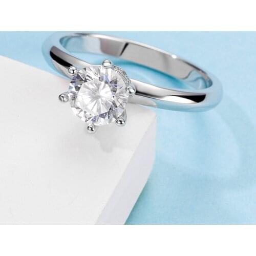 Special design 925 silver ring 6 claws Moissanite ring Scarf styling Engagement Anniversary Ring 1ct round excellent cut