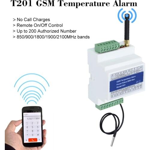GSM Remote Relay Switch Access Controller T201 GSM Temperature Alarm 2G/3G/4G Power Status Monitoring Power Failure SMS Alarm