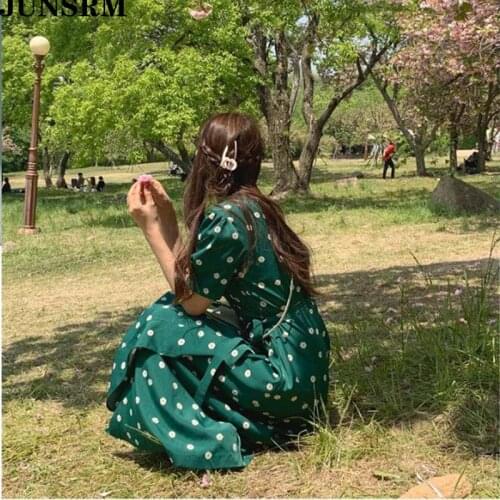 Korean One-Piece Lace Waist Slim V-Neck Long Dress Robe Female Loose Summer Dress Vintage Girls Party Floral Print Dresses 2020