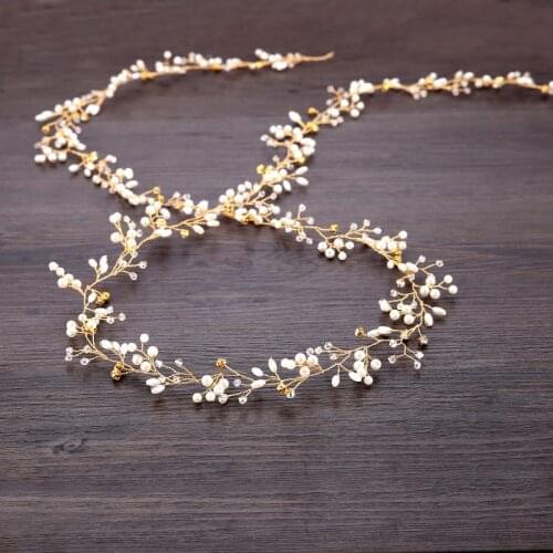 Crown Floral Pearl Crystal Hair Accessories Hairpin Ornaments Fashion Wedding Headdress For Bride Handmade Wedding