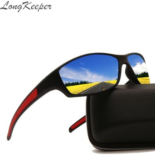 Longkeeper Classic Polarized Men Sunglasses Square Diving Man Mirrored Sun Glass UV400 Protection Goggles Eyewear Shades