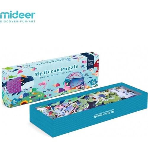 Mideer 56 Pcs/Set Big Wooden Puzzle My Ocean Puzzle Aesthetic Puzzle Games for Kids Birthday Gift