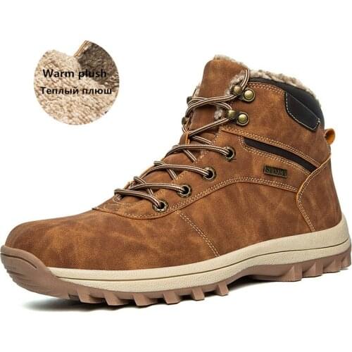 Winter Waterproof Men Boots Plush Super Warm Snow Boots for Men Sneakers Big Size 48 Men Ankle Boots Outdoor Shoes Botas Hombre