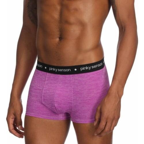 Mens Underwear Solid Color Boxer Shorts Trunks Breathable Males Boxershorts Bottoms Homme U Bulge Pouch Cueca Underpants 2019