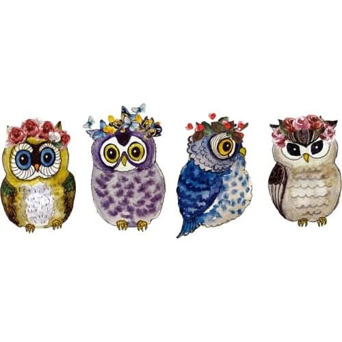 The new Diy Garland Owl Patches Patches For Kids Clothes Iron On Stickers Washable Applique Heat Transfer Vinyl Patches