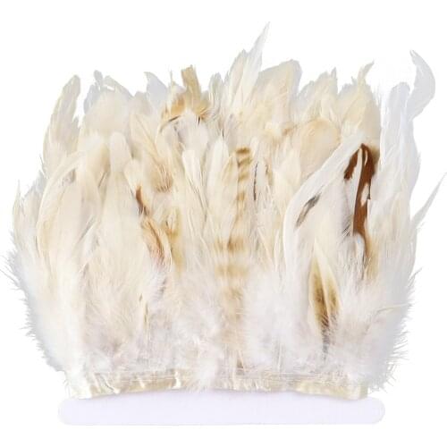 1Meter Natural Rooster Feathers Trim 10-15 CM Chicken Feather Fringe For Diy Carnival Wedding Party Home Decoration Crafts Plume