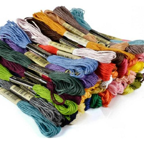 Choose needed Colors Cross Stitch Embroidery Floss Yarn Thread 8.7 Yard 6 strands Total 100 Skeins