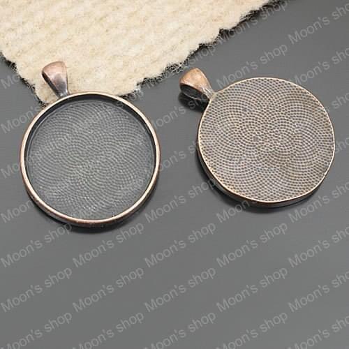 Wholesale 33mm Antique Copper Alloy Pendants Base Cameo Settings Findings Accessories 10 pieces (JM1678)