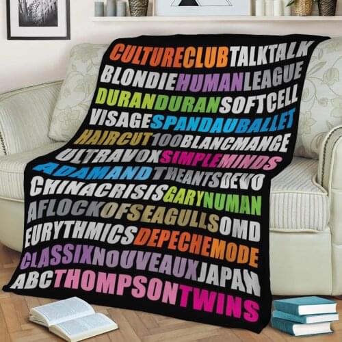 80s synthpop music 3D Print Plush Blanket Throw On Sofa Home Decor Soft Warmth Washable Nap Blanket Dropshipping