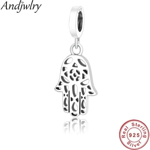 Fit Original Pandora Charm Bracelets Authentic 925 Sliver Dangle Palm Hand Charm Beads With Mix CZ DIY Jewelry Women Berloque