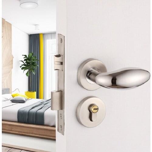 Simple Style 304 Stainless Steel Handle Door Lock Safety Universal Anti-theft Gate Home Interior Hotel Hardware Accessories