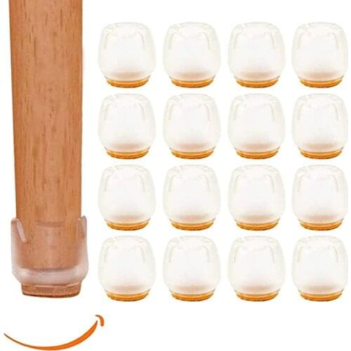 Silicone Rectangle Square Round Chair Leg Caps Feet Pads Furniture Table Covers Wood Floor Protectors Mute Floor Wear-resistant