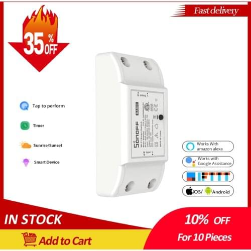 Itead Sonoff Basic R2 Wifi Switch Module DIY Smart Wireless Remote Switch Light Controller Module Work with Alexa Google Home