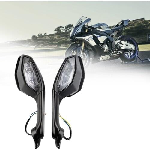 Motorcycle Rearview Mirror LED Turn Signal Light for Yamaha YZF R6 2017-2020 YZF R1 2015-2019 Turn Signal Mirrors