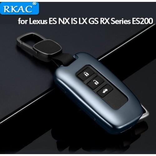 RKAC 1pc Aluminum Alloy Car Key Case Cover with Belt Key Shell Storage Bag Protector for Lexus ES NX IS LX GS RX Series ES200