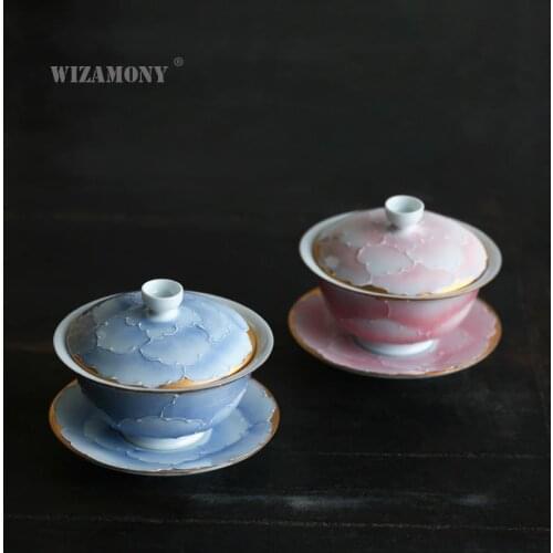 1PCS WIZAMONY Chinese Kung Fu Tea set gaiwan teapot teacups fair mug tea set Japanese youtisn ceramic fot gift puer Drinkware