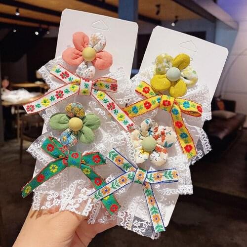 2Pcs/Set Princess Baby Girls Hair Clips Cute Lace Flower Kids Hairpins Barrettes Infant Toddler Baby Hair Accessories