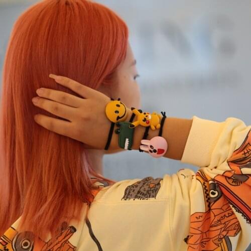 2021 New Arrive Hot Selling Fashion Acrylic Cartons Hair Band Lovely Hair Rope Women Girls Kids Hair Rings Headpiece Gifts