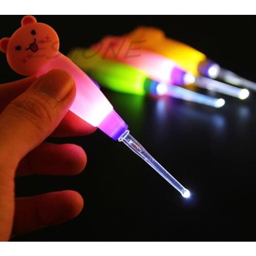 Adult Kid White LED Light Flashlight Ear Cleaning Remover Tweezer Earpick 3 in 1 M89F