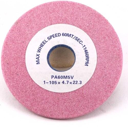 4 inch chainsaw grinding wheel pink sharpening abrasive stone Diameter 105 thickness 4.7 hole 22.3mm China manufacturer PM0915