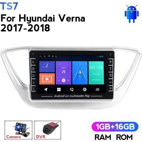 IPS Screen HD1280*720 Android Car Radio Multimedia Video Player GPS Navigation For Hyundai Solaris 2 Verna 2017 2018 2 Din DVD