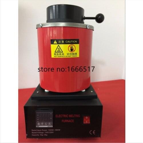 Automatic Electric Melting Furnace Silver & Gold Pour Bar +2Kg Crucible+ tong - Digital Controler 110V &220V High quality NE