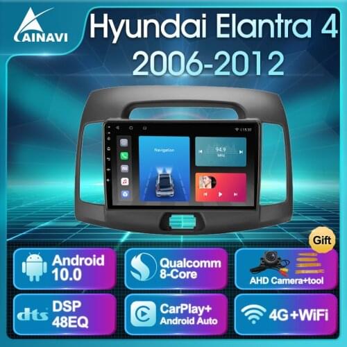 Car Radio Android 10 QLED Screen For Hyundai Elantra 4 2006-2012 Auto Stereo Multimedia Video Player Navigation Carplay No 2din