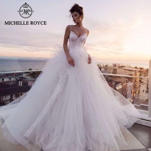 Michelle Royce Ball Gown Wedding Dresses 2020 Sexy Sweetheart Appliques Backless Romantic Fairy Bridal Gowns Vestido De Noiva