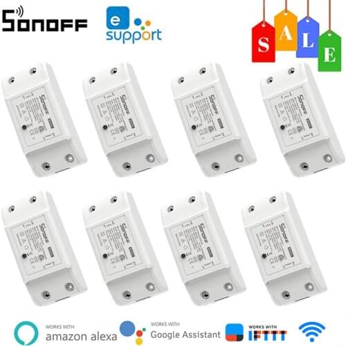 1-20pcs SONOFF BasicR2 Smart Switch DIY Wireless Wifi Breaker Smart Home Remote Control Switch Works With Alexa Google Home