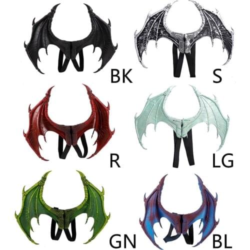 Y1UE Child Multi Coloured Dragon Festival Carnival Mardi Gras Wing Fancy Dress Costume Outfit Accessory Dragon Wing Costume