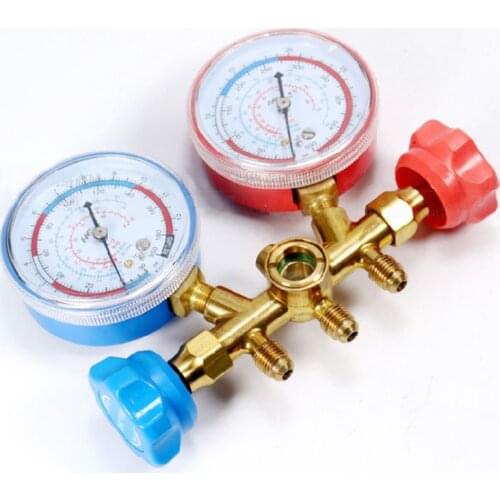 AC Diagnostic Manifold Freon Gauge Hose Set Stainless Steel Charging R134A R12 R22 R502 Refriger 24 x 18 x 8cm