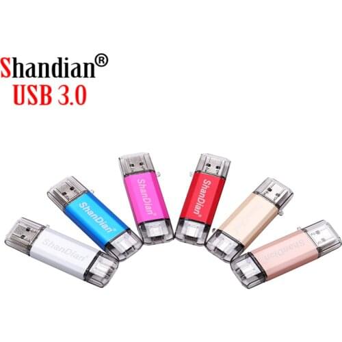 SHANDIAN USB 3.1 Type-C 3.1 usb flash drive 3.0 64GB Metal Custom Pen Drive 32GB memory Stick 16GB for Phones Micro stick