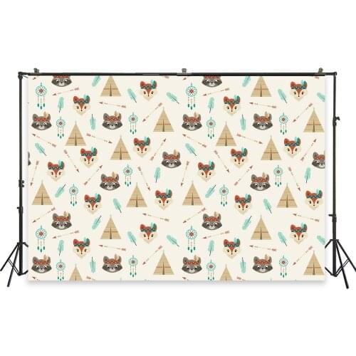 HUAYI Photo Background Newborns Baby Shower Birthday Photography Backdrops Fox Pattern Custom Studio Photobooth Backdrop XT-6641
