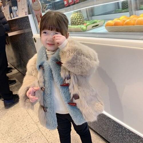 Short Furry Coats And Jacket Girls Winter 2021 Fashion Kids Turn-Down Collar Plush Coat Woman Keep Warm Faux Fur Jackets