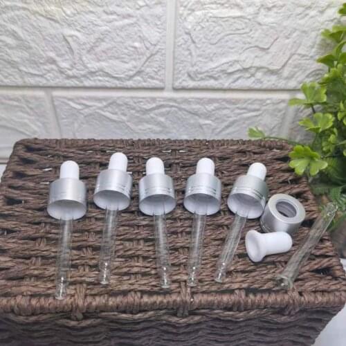 18mm 20mm cosmetic glass bottle silver dropper cap eco friendly wooden bamboo pipetting lid essential oil bottles top 18/415