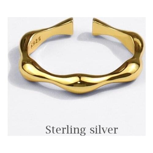 Sole Memory Cute Mini Bamboo 925 Sterling Silver Female Resizable Opening Rings SRI723