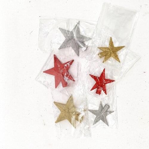 4cm/6cm Christmas Topper Tree Star Mini Tree Star For New Year Christmas Glitter Star Home Festival Decorations