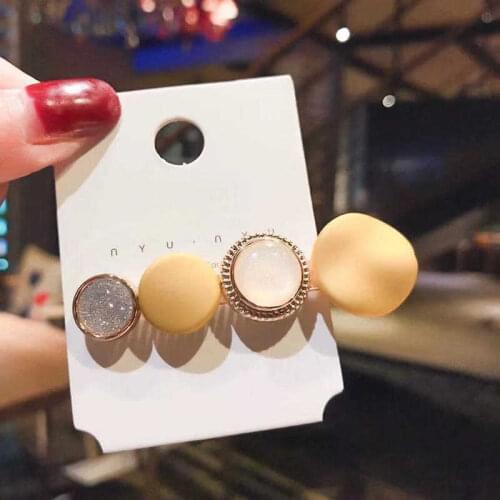 Fashion popular womens creative makaron hairpin with Bobbie pin and retro sweet geometric hairpin