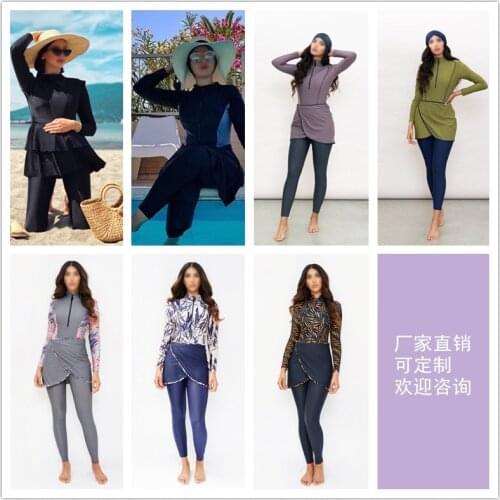 Muslim Swimwear Women Modest Islamic Swimming Clothes Hijab Long Sleeves Sport Swimsuit 3pcs Burkinis Wear Bathing Suit Lady 3XL