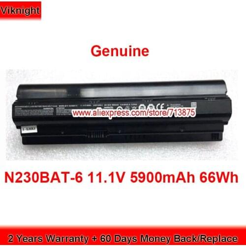 Genuine N230BAT-6 Battery for Clevo N230BAT-3 N230BAT3 N230BAT6 11.1V 5900mAh 66Wh