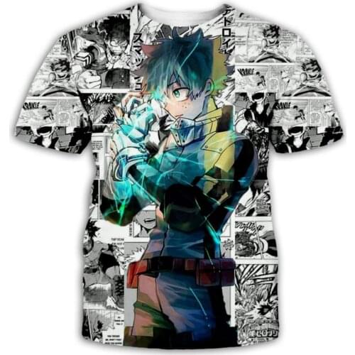 PLstar Cosmos 3d Printed My Hero Academia T shirt for Men/Women Summer Short Sleeve Anime Tees Tops Unisex Streetwear Tshirt