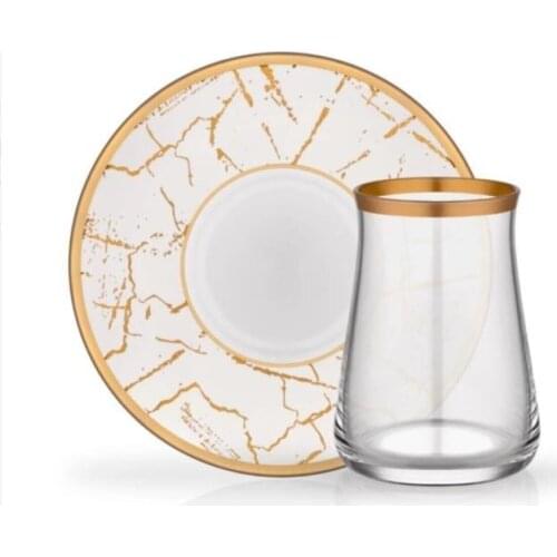 Field Glass Trabya Tea Set 6 pieces White Marble