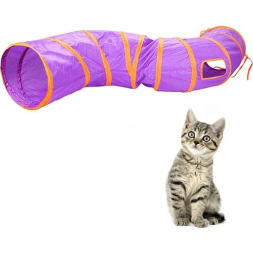 Legendog S Shape Collapsible Cat Tunnel Cat Toys Play Tunnel Durable Polyester Hideaway Pet Crinkle Tunnel With Ball For Pet Toy