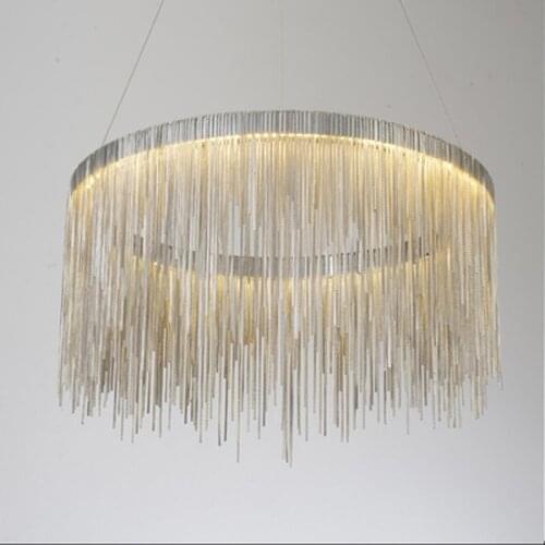 Modern high - end villa art personality lamps simple atmosphere chain chandelier Nordic bedroom living room restaurant lights