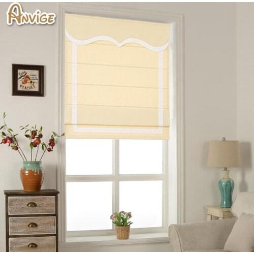 Anvige modern 60 colors trim options custom roman shades with chain mechanism,border roman shade ,flat window curtain